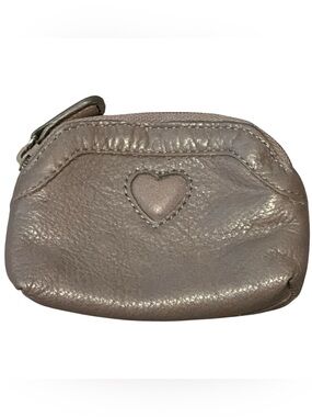 Brighton Metallic Taupe Heart Coin Pouch